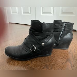 Black Wedge Ankle Booties